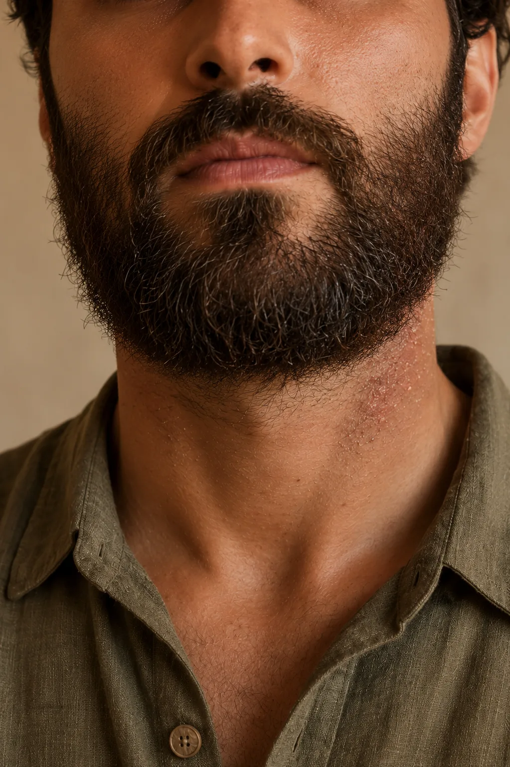 Before Botanical Beard Oil, dry dull beard and irritated skin underneath
